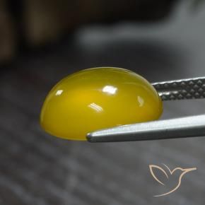 Agate Jaune foncé naturelle ovale, 5.29 ct, Translucide