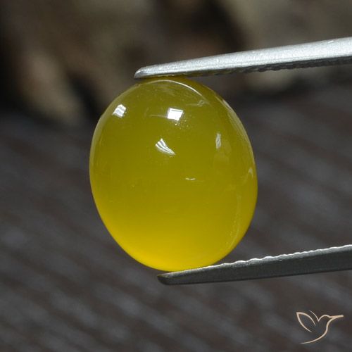 4.39ct Naturel Jaune moyen-léger Agate, ovale, Translucide