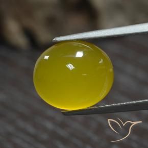 Agate Jaune moyen-léger naturelle ovale, 4.39 ct, Translucide
