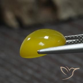 Agate Jaune moyen-léger naturelle ovale, 4.39 ct, Translucide
