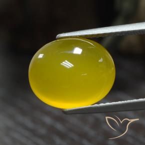 Agate Jaune moyen-léger naturelle ovale, 5.05 ct, Translucide