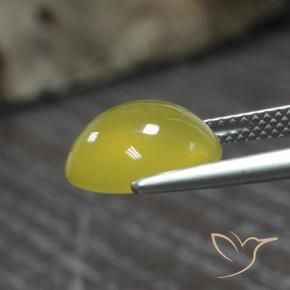 Agate Bourdon jaune naturelle ovale, 4.39 ct, Translucide