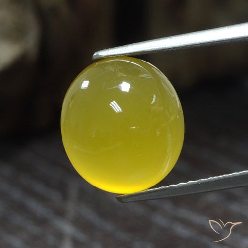 Agate Jaune miel léger naturelle ovale, 5.73 ct, Translucide