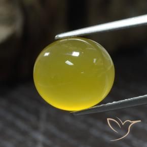 Agate Jaune miel léger naturelle ovale, 5.73 ct, Translucide