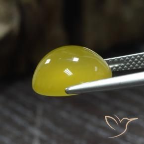 Agate Jaune miel léger naturelle ovale, 5.73 ct, Translucide