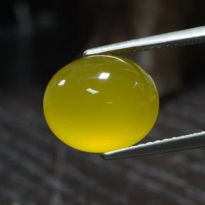 Agate jaune naturelle coupe ovale, 5,00 ct, translucide