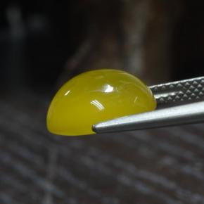 Agate jaune naturelle coupe ovale, 5,00 ct, translucide