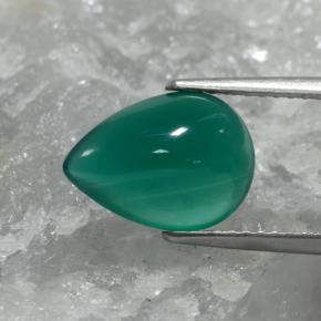 Agate Vert moyen naturelle En forme de poire, 2.66 ct, Translucide
