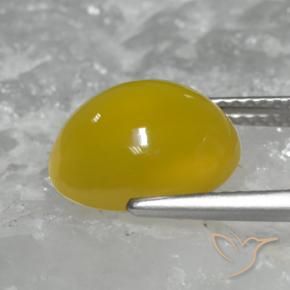 Agate Jaune miel naturelle ovale, 4.62 ct, Translucide