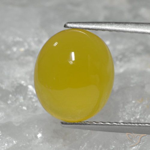 Agate Jaune miel naturelle ovale, 4.34 ct, Translucide