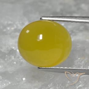 Agate Jaune miel naturelle ovale, 4.34 ct, Translucide