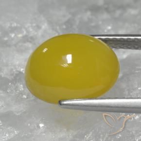 Agate Jaune miel naturelle ovale, 4.34 ct, Translucide