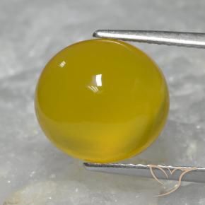 Agate Doré jaunâtre naturelle ovale, 5.33 ct, Translucide