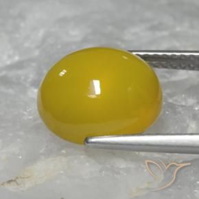Agate Doré jaunâtre naturelle ovale, 5.33 ct, Translucide