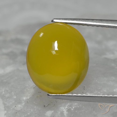 5.95ct Naturel Jaune moyen Agate, ovale, Translucide