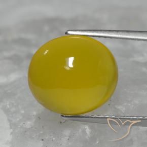 Agate Jaune moyen naturelle ovale, 5.95 ct, Translucide