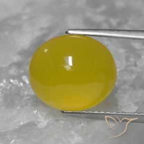 Agate Doré jaunâtre naturelle ovale, 5.56 ct, Translucide