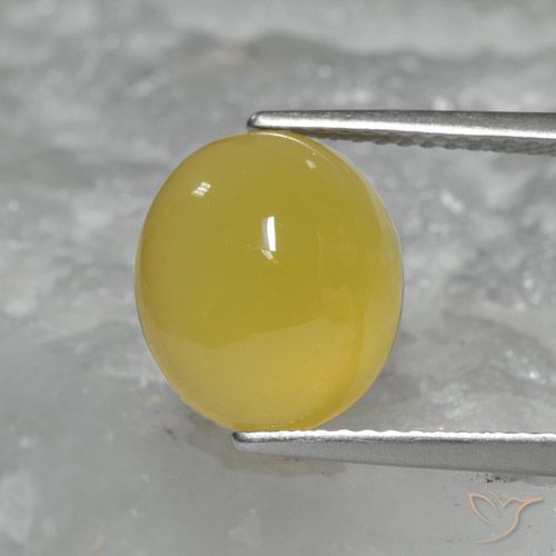 Agate Jaune miel naturelle ovale, 4.84 ct, Translucide