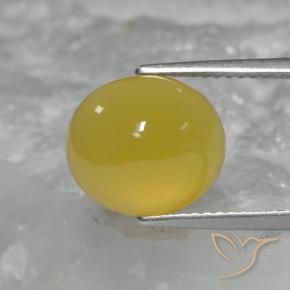 Agate Jaune miel naturelle ovale, 4.84 ct, Translucide