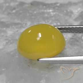 Agate Jaune miel naturelle ovale, 4.84 ct, Translucide