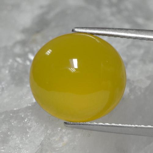 Agate Doré jaunâtre naturelle ovale, 6.76 ct, Translucide