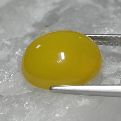 Agate Doré jaunâtre naturelle ovale, 6.76 ct, Translucide