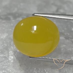 Agate Jaune miel naturelle ovale, 6.28 ct, Translucide