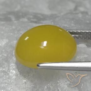 Agate Jaune miel naturelle ovale, 6.28 ct, Translucide