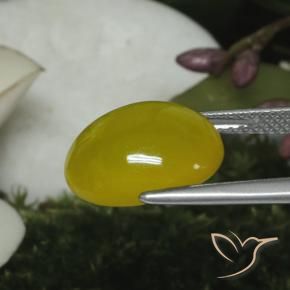 Agate Jaune miel léger naturelle ovale, 5.60 ct, Translucide