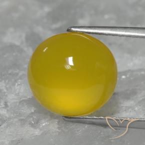 Agate Doré jaunâtre naturelle ovale, 4.64 ct, Translucide