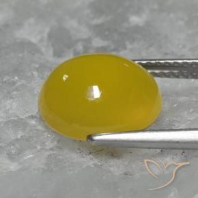 Agate Doré jaunâtre naturelle ovale, 4.64 ct, Translucide