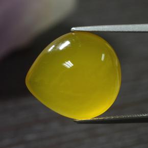 Agate Jaune miel léger naturelle En forme de poire, 8.59 ct, Translucide
