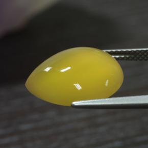 Agate Jaune miel léger naturelle En forme de poire, 8.59 ct, Translucide