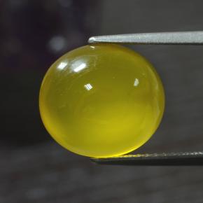 Agate jaune naturelle coupe ovale, 5,52 ct, translucide