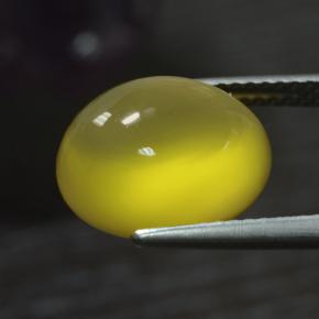 Agate jaune naturelle coupe ovale, 5,52 ct, translucide