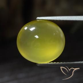 Agate Jaune clair naturelle ovale, 6.54 ct, Translucide