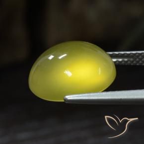 Agate Jaune clair naturelle ovale, 6.54 ct, Translucide