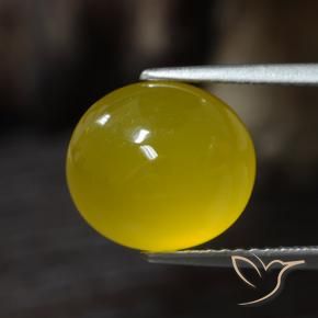Agate Jaune miel léger naturelle ovale, 4.30 ct, Translucide