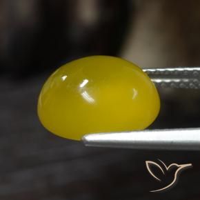 Agate Jaune miel léger naturelle ovale, 4.30 ct, Translucide