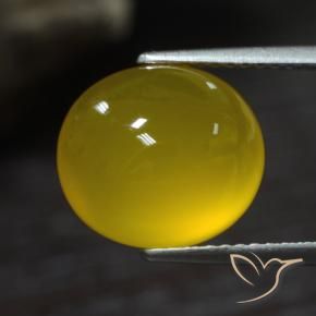 Agate Jaune moyen naturelle ovale, 5.31 ct, Translucide
