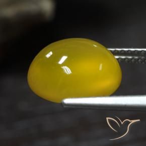 Agate Jaune moyen naturelle ovale, 5.31 ct, Translucide