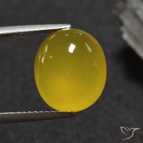 5.84ct Naturel Jaune moyen Agate, ovale, Translucide