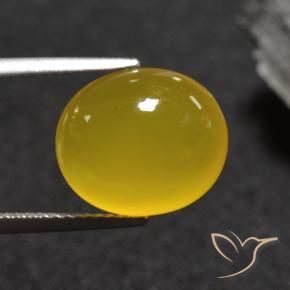 Agate Jaune moyen naturelle ovale, 5.84 ct, Translucide