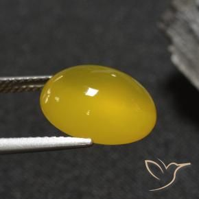 Agate Jaune moyen naturelle ovale, 5.84 ct, Translucide