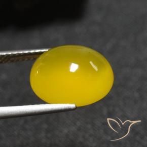 Agate Doré jaunâtre naturelle ovale, 5.93 ct, Translucide