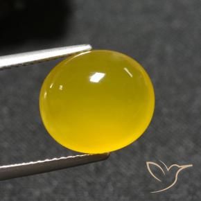 Agate Doré jaunâtre naturelle ovale, 5.93 ct, Translucide