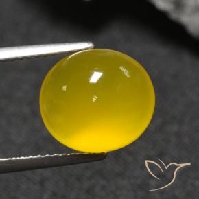 Agate Jaune miel naturelle ovale, 5.12 ct, Translucide