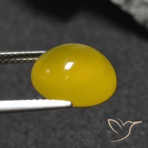 Agate Jaune miel naturelle ovale, 5.12 ct, Translucide