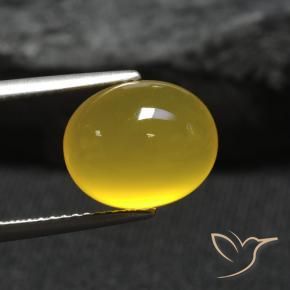 Agate Jaune foncé naturelle ovale, 4.61 ct, Translucide