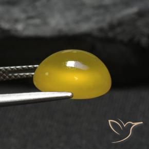 Agate Jaune foncé naturelle ovale, 4.61 ct, Translucide